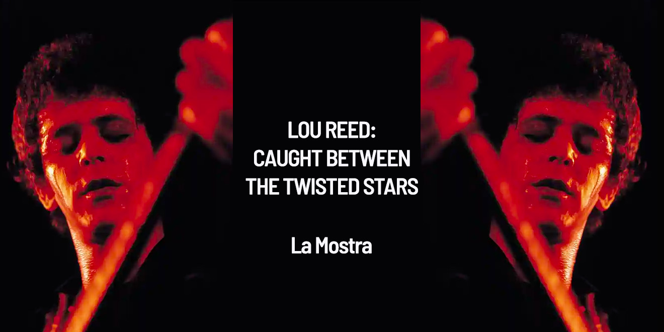 Lou Reed Exhibit Caught Between banner