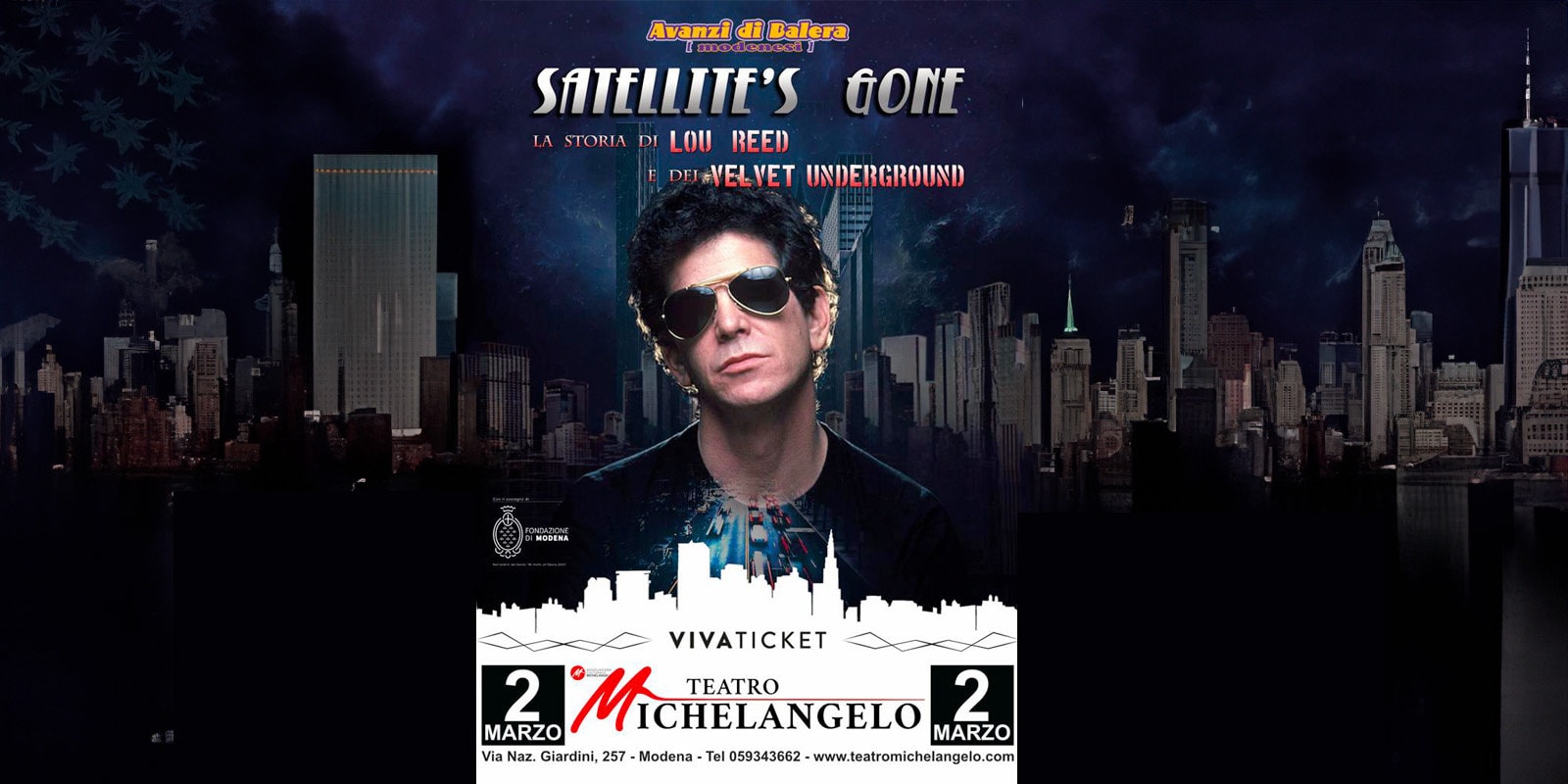 “Satellite's Gone”: omaggio a Lou Reed il 2 marzo a Modena 1 Satellite's Gone 2 marzo 2024 testata